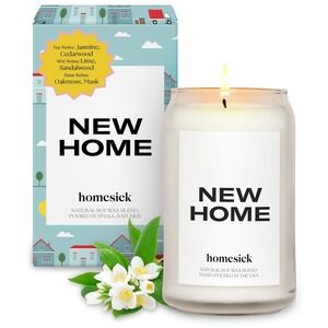 HOMESICK NEW HOME JASMINE & CEDARWOOD SOY WAX BLEND CANDLE 13.75oz NEW NIB